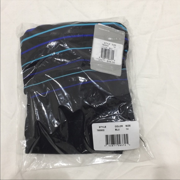 Reebok striped black blue one piece swimsuit NWT - Picture 7 of 7